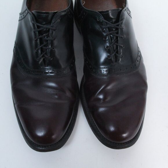 Allen Edmonds Polo USA Made Two Tone Brown Black Shoes Leather Oxford, 10.5C - Picture 5 of 10